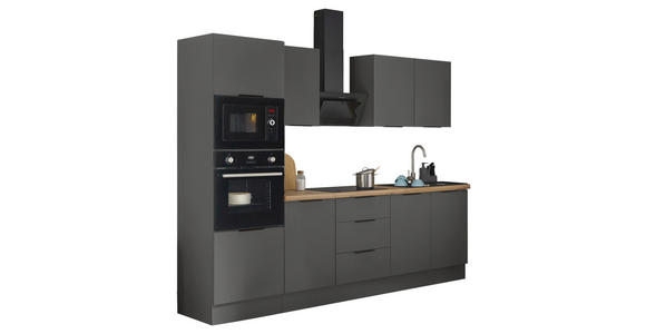 KÜCHENBLOCK in Graphitfarben - Schwarz/Graphitfarben, Basics, Holzwerkstoff/Metall (270/211/60cm) - Xora
