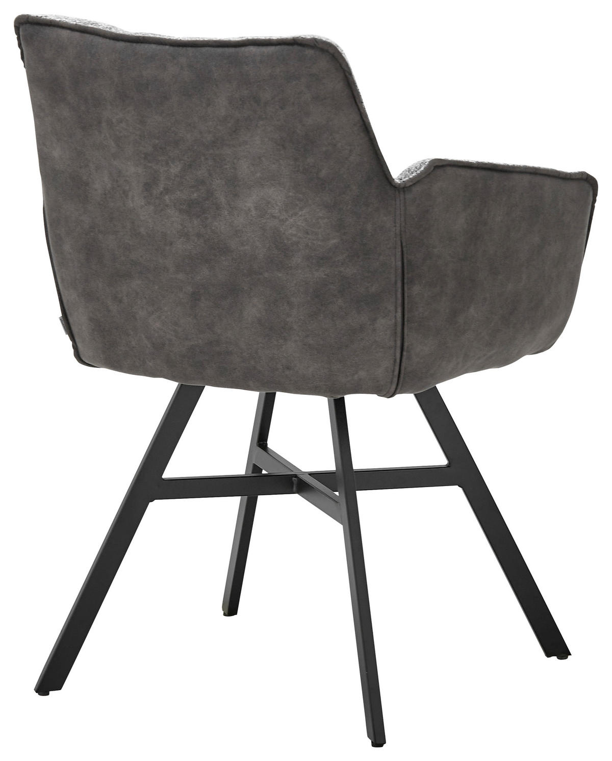 ARMLEHNSTUHL  in Eisen Chenille, Mikrofaser  - Schwarz/Grau, Design, Textil/Metall (60/84/65cm) - SetOne by Musterring