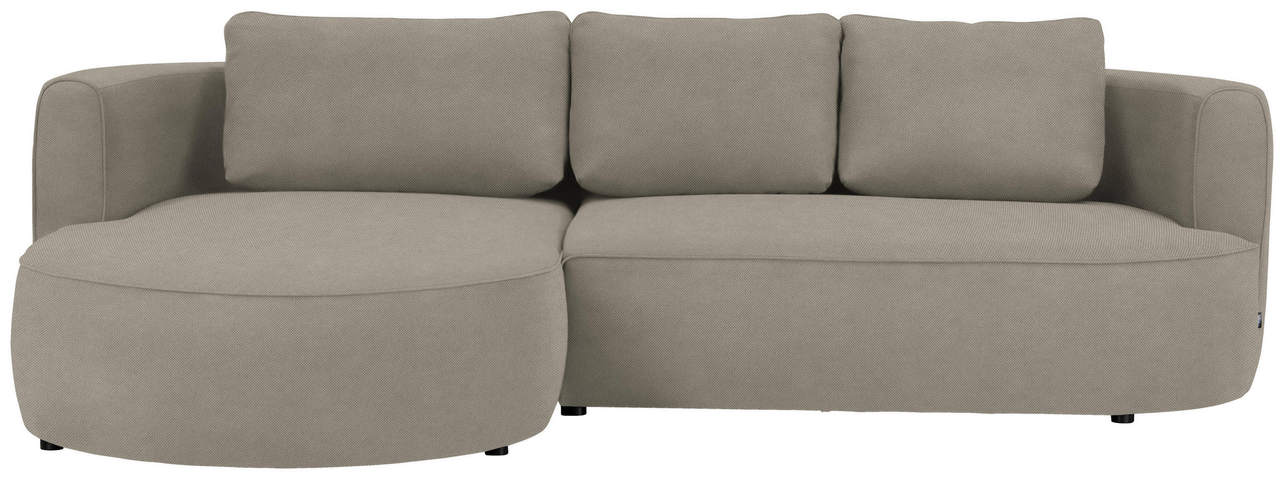ECKSOFA in Webstoff Braun  - Schwarz/Braun, Design, Kunststoff/Textil (183/284cm) - Welnova