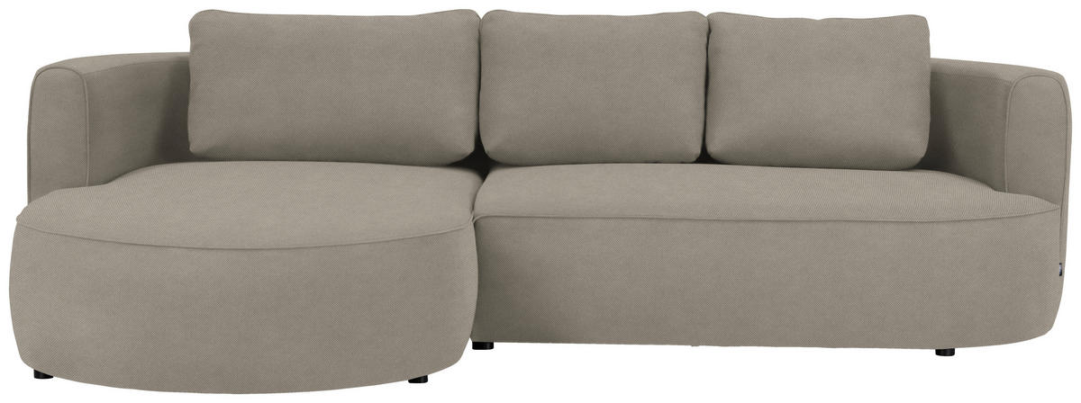 ECKSOFA in Webstoff Braun  - Schwarz/Braun, Design, Kunststoff/Textil (183/284cm) - Welnova