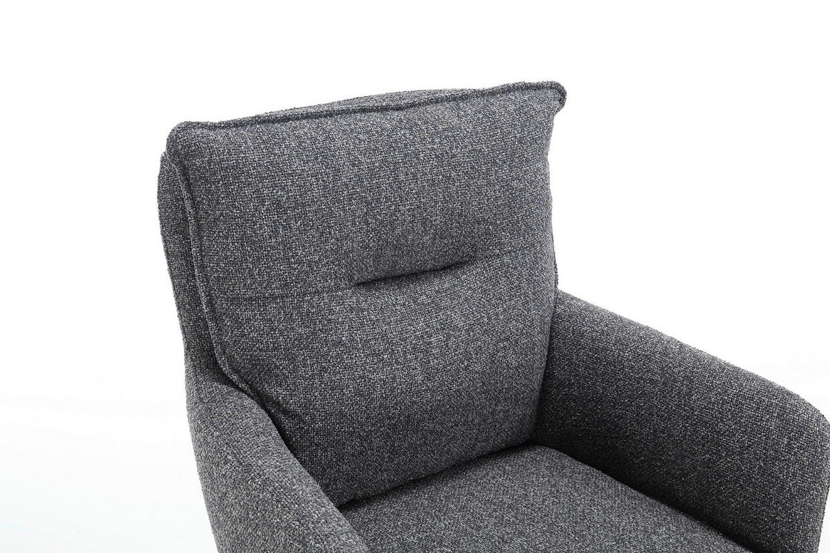 DREHSTUHL Struktur Anthrazit  - Anthrazit/Schwarz, MODERN, Textil/Metall (60/93/67cm) - Livetastic