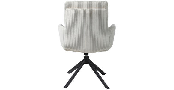 ARMLEHNSTUHL in Eisen Cord - Creme/Schwarz, Design, Textil/Metall (64/89/67cm) - Novel
