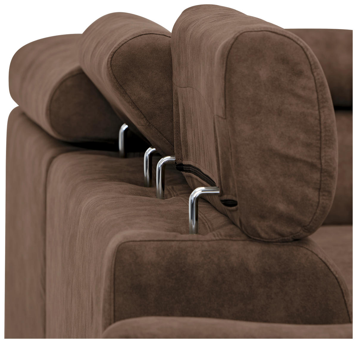 ECKSOFA Braun Lederlook  - Schwarz/Braun, Design, Kunststoff/Textil (263/230cm) - Hom`in