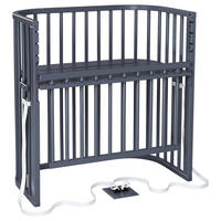 BEISTELLBETT Boxspring Comfort Plus  - Schieferfarben/Grau, Basics, Holz (56,5/96,5/96cm) - Babybay