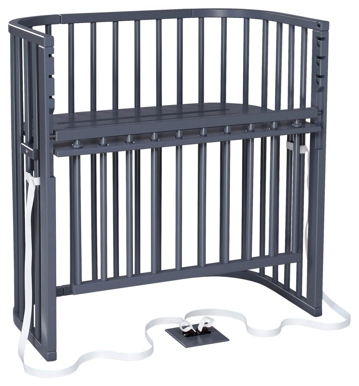 BEISTELLBETT Boxspring Comfort Plus  - Schieferfarben/Grau, Basics, Holz (56,5/96,5/96cm) - Babybay