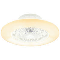 Deckenleuchte mit Ventilator 50/17,5 cm   - Silberfarben/Opal, Basics, Kunststoff/Metall (50/17,5cm) - Globo