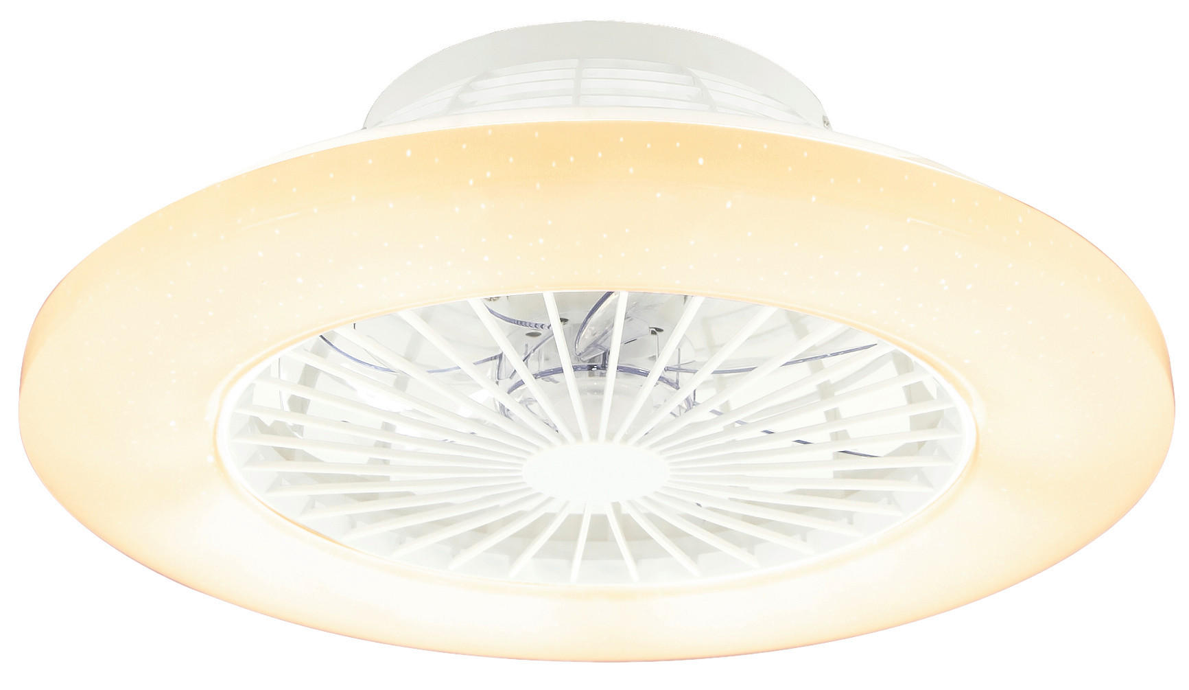 Deckenventilator Opal/Silber/ Weiß LED-Leuchte Fernbedienung