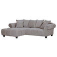 ECKSOFA  in Plüsch Grau  190/288 cm  - Dunkelbraun/Grau, KONVENTIONELL, Holz/Textil (190/288cm) - Carryhome