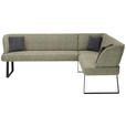 ECKBANK 233/189 cm Webstoff Hellgrün Metall   - Schwarz/Hellgrün, Design, Textil/Metall (233/189cm) - Novel