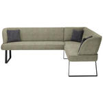 ECKBANK 223/189 cm Webstoff Hellgrün Metall   - Schwarz/Hellgrün, Design, Textil/Metall (223/189cm) - Novel