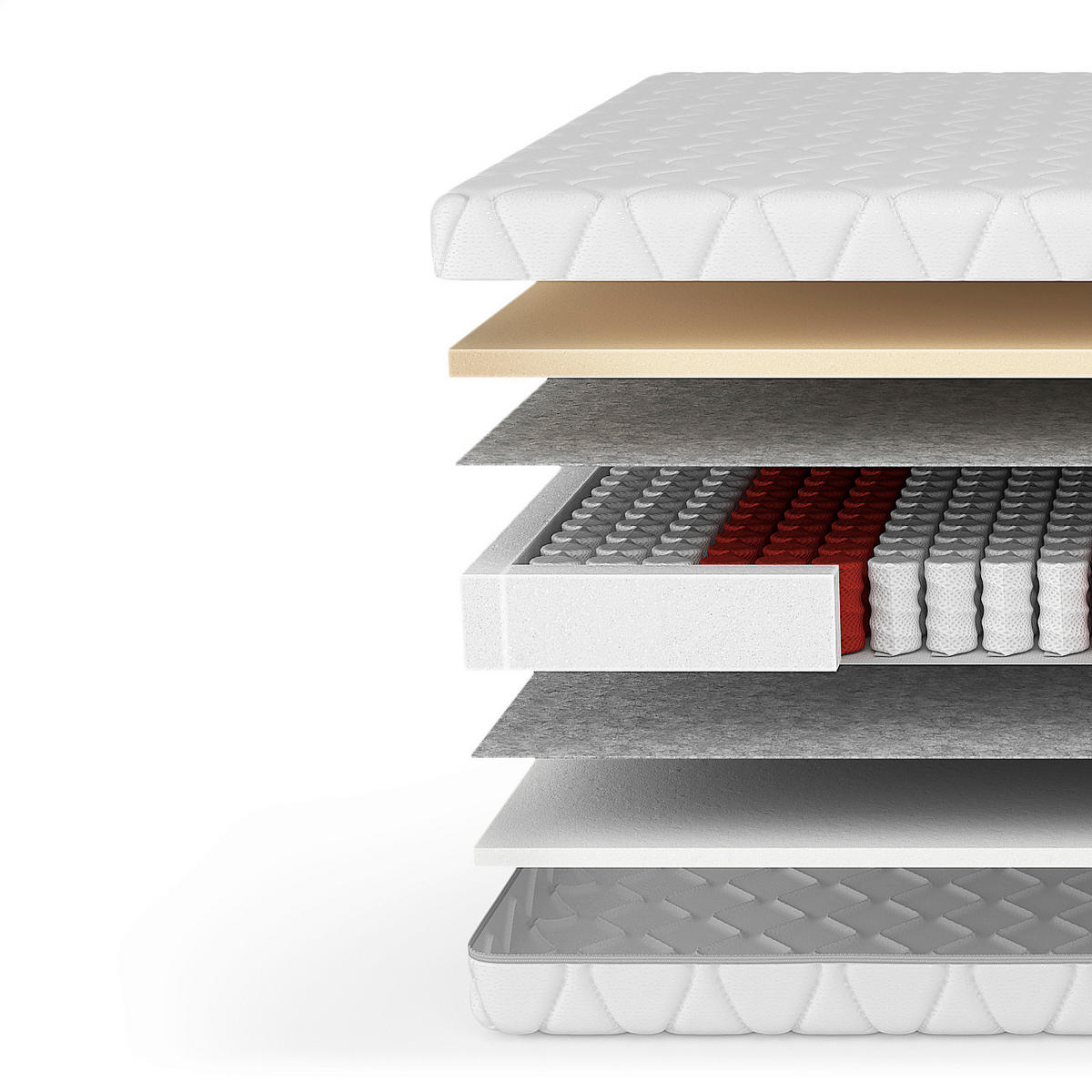 TASCHENFEDERKERNMATRATZE Silence H3 200/220 cm Höhe ca. 19 cm  - Basics, Textil (200/220cm) - Livetastic