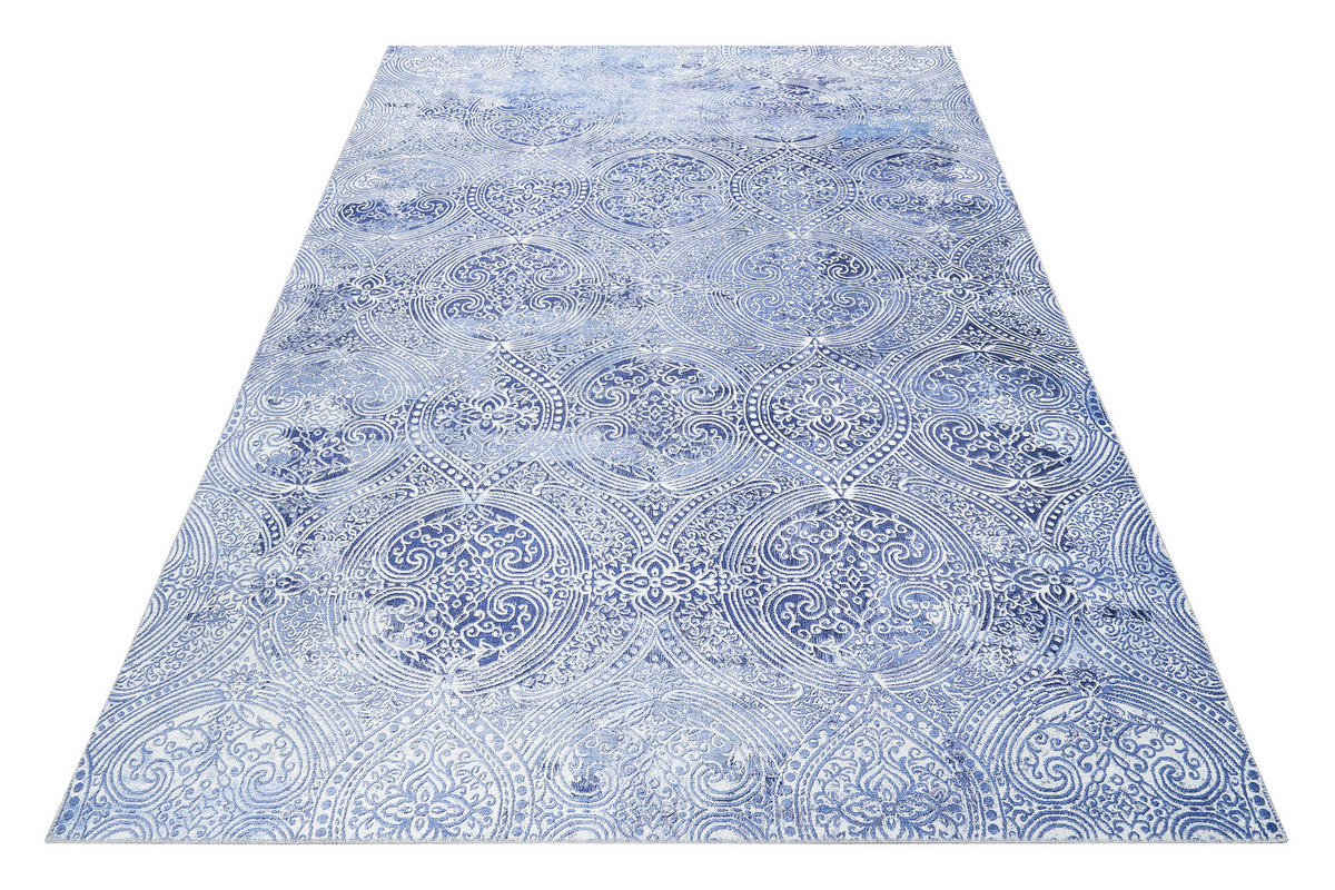 WEBTEPPICH 130/190 cm Grace Blau, Silberfarben  - Blau/Silberfarben, Design, Textil (130/190cm) - WECON HOME