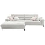 ECKSOFA in Flachgewebe Creme  - Creme/Schwarz, Design, Textil/Metall (207/296cm) - Dieter Knoll