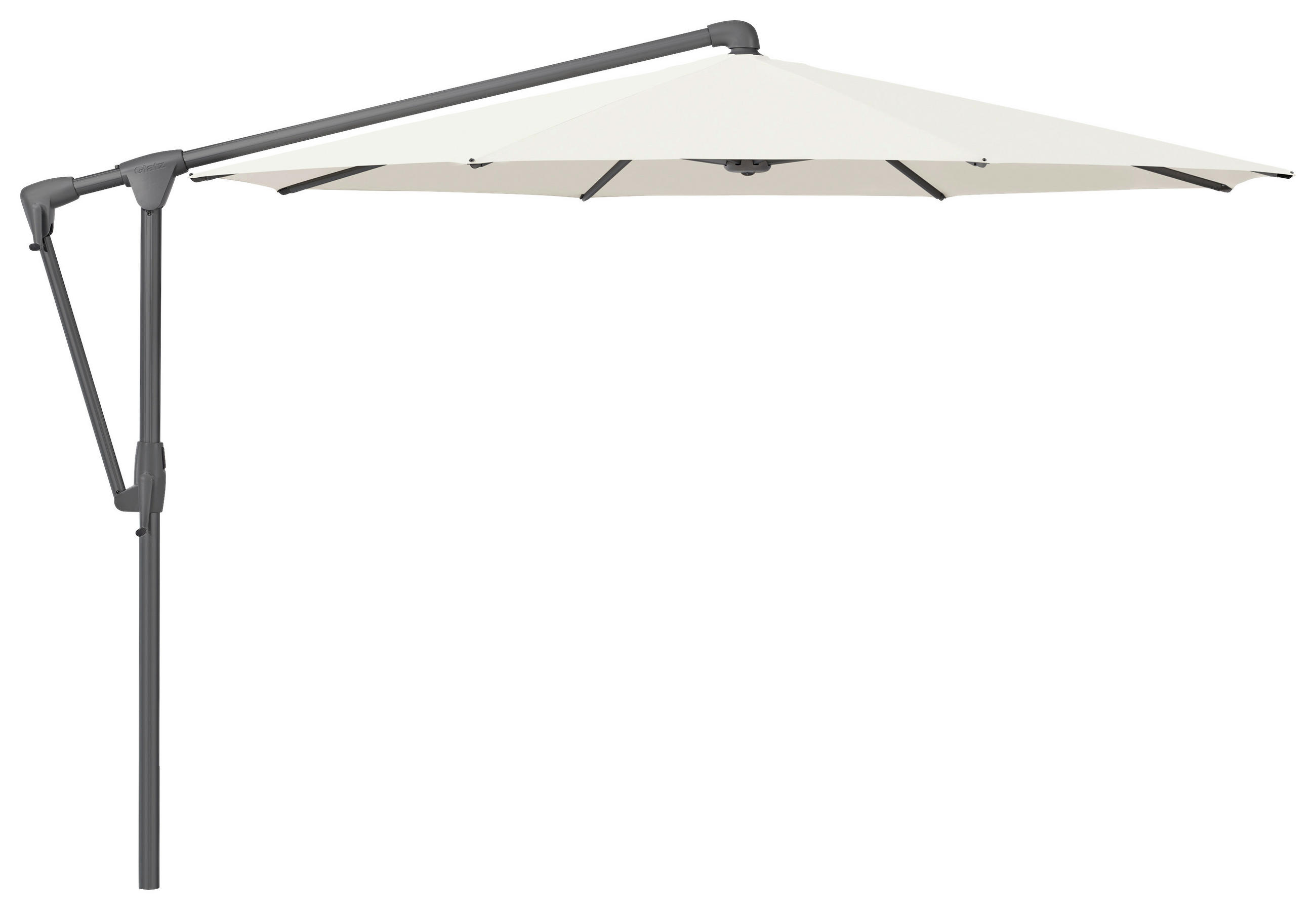 AMPELSCHIRM 270x270 cm  - Anthrazit/Weiß, Basics, Textil/Metall (270/270cm) - Glatz