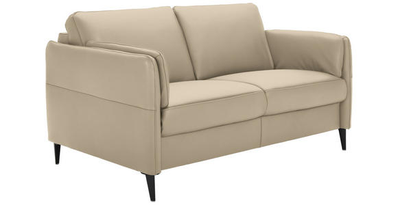 2,5-SITZER Latina in Echtleder Grau   - Schwarz/Grau, Design, Leder/Metall (164/84/99cm) - Dieter Knoll