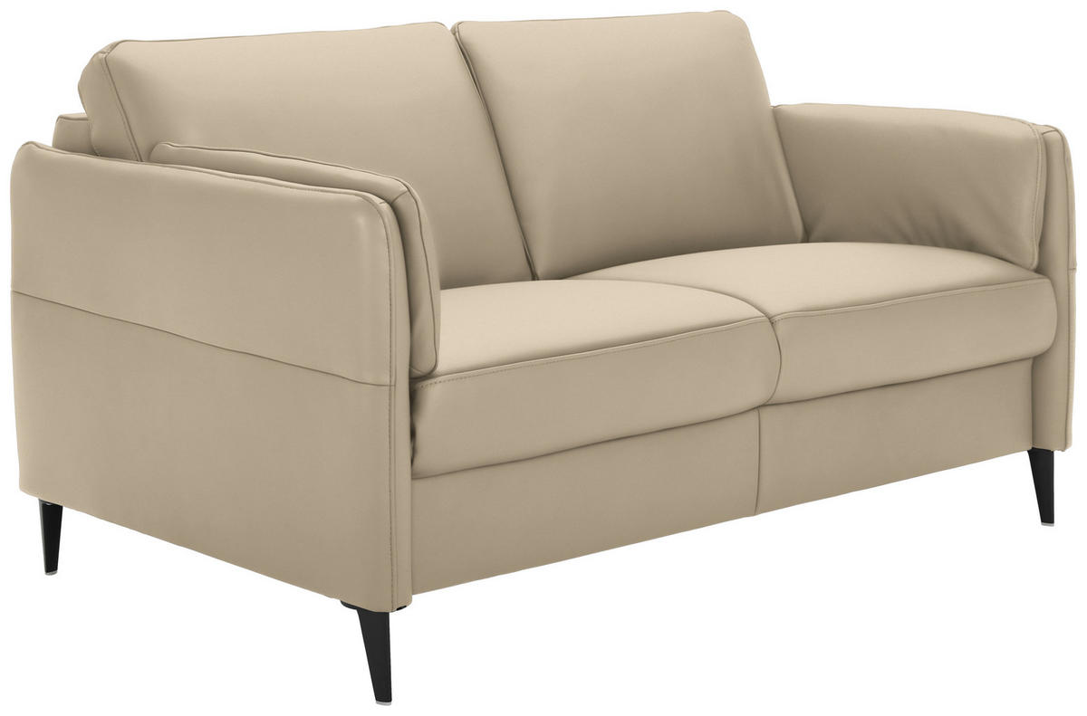 2,5-SITZER in Leder Grau  - Schwarz/Grau, Design, Leder/Metall (164/84/99cm) - Dieter Knoll