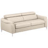 SCHLAFSOFA Beige Echtleder Lederlook  - Beige, Design, Leder/Textil (203/77-98/103cm) - MID.YOU