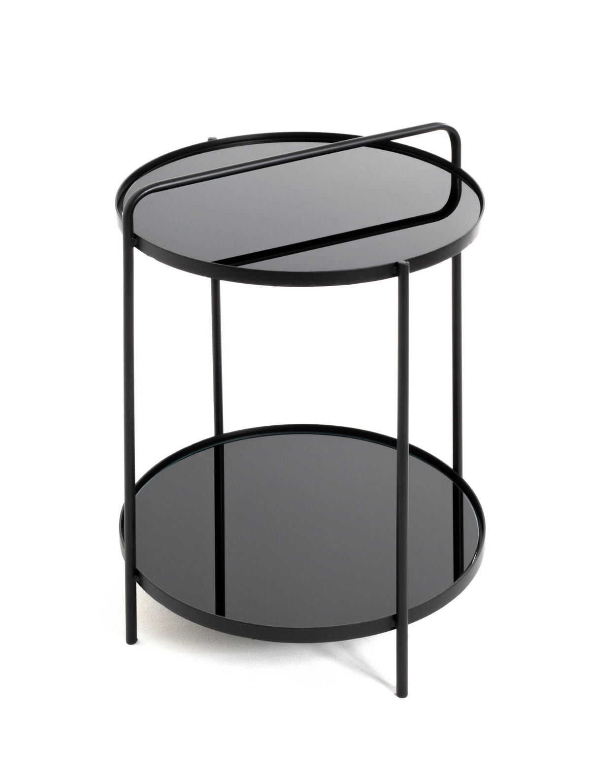 BEISTELLTISCH 38/38/51 cm Schwarz rund  - Schwarz, LIFESTYLE, Glas/Metall (38/38/51cm)
