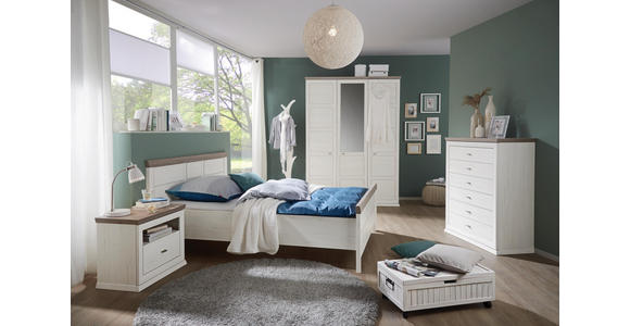 DREHTÜRENSCHRANK in Grau, Weiß - Weiß/Grau, LIFESTYLE, Glas/Holzwerkstoff (154/209/60cm) - Hom`in