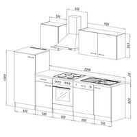 MODULKÖK 280 cm   i svart  - stålfärgad/vit, Basics, metall/trämaterial (280cm) - Respekta