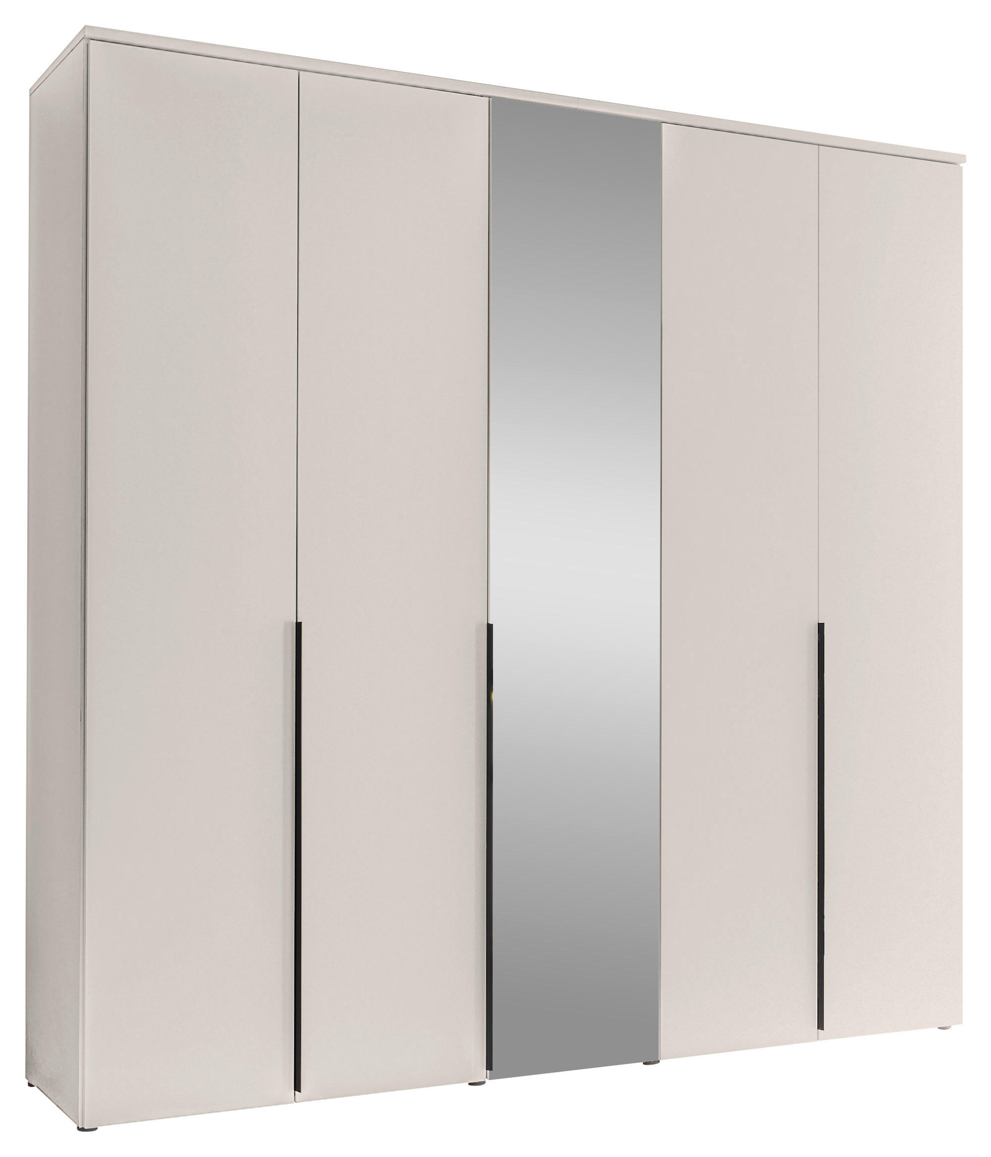 DREHTÜRENSCHRANK 225/225/52 cm,  in Kaschmir, 5  - Kaschmir/Schwarz, MODERN, Glas/Holzwerkstoff (225/225/52cm) - MID.YOU