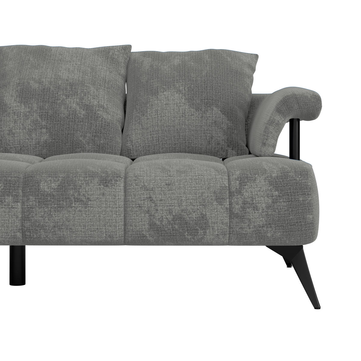ECKSOFA VANESSA Grau Flachgewebe  - Schwarz/Grau, MODERN, Kunststoff/Textil (200/297cm) - Livetastic