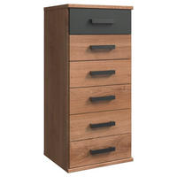 BYRÅ 46/103/40 cm  - grafitfärgad/ek planka, Trend, trämaterial/plast (46/103/40cm) - Carryhome