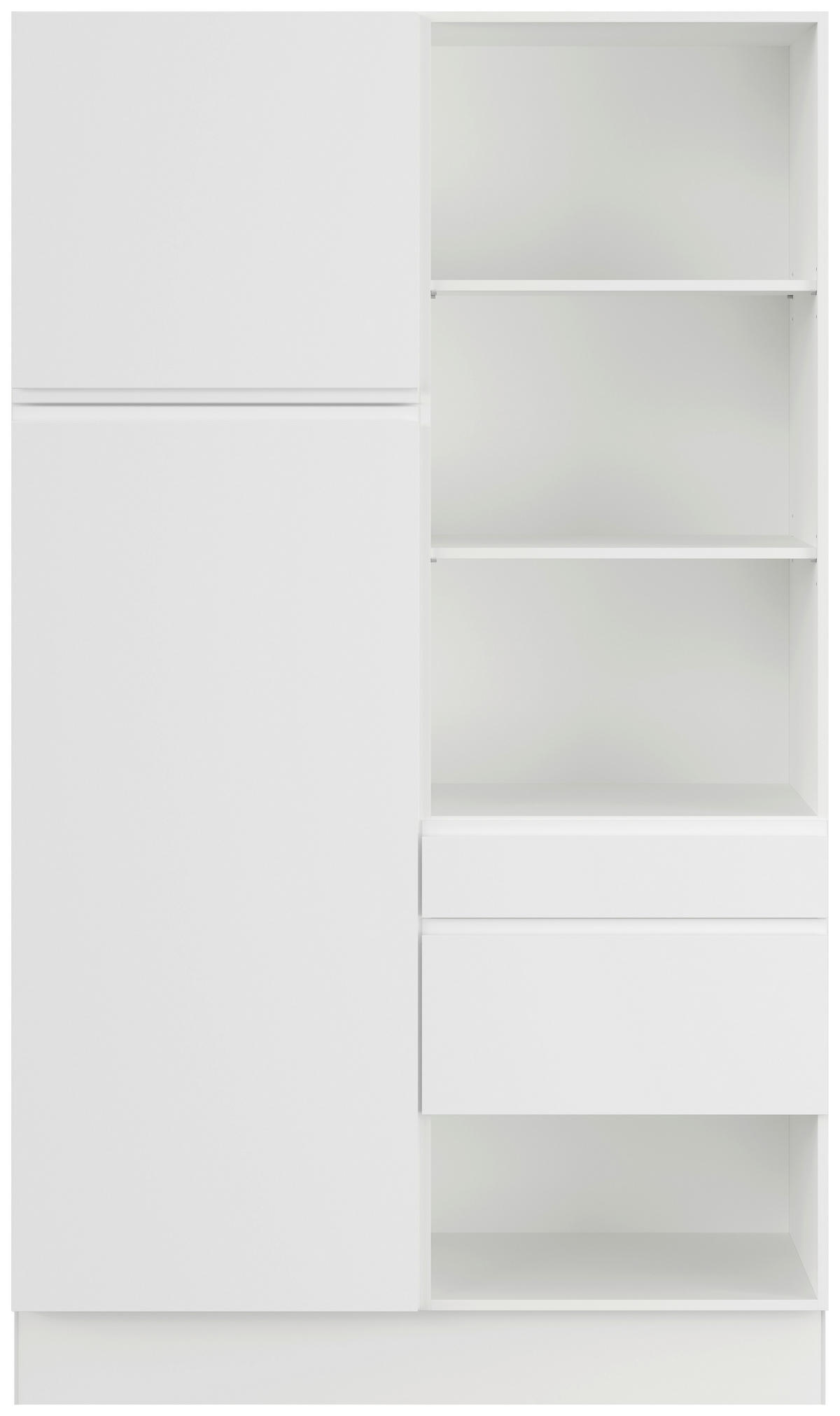 MEHRZWECKSCHRANK 120/206,2/58 cm  - Weiss, Basics, Holzwerkstoff (120/206,2/58cm) - Impuls