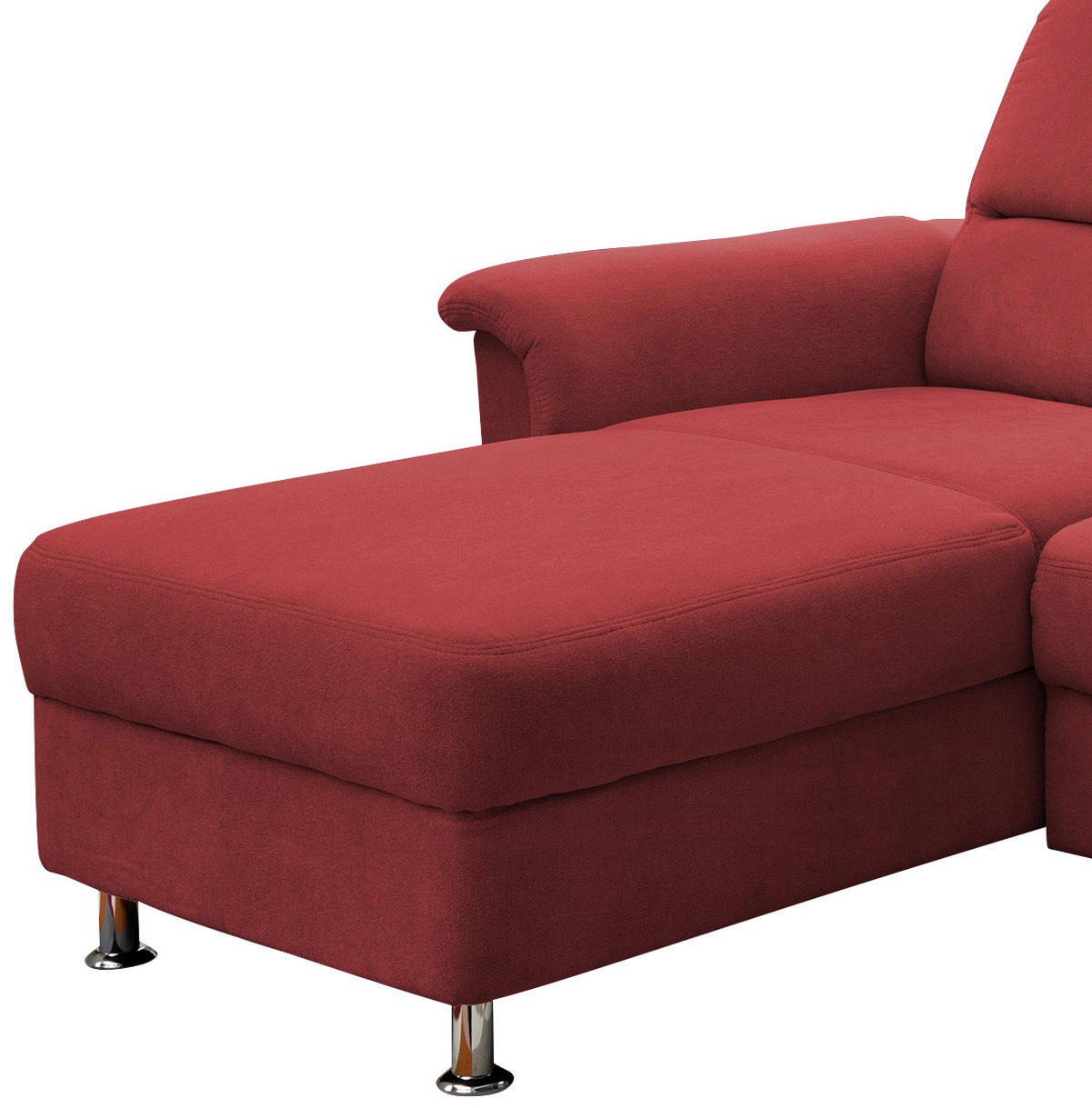 ECKSOFA  in Mikrofaser Rot  165/231 cm  - Chromfarben/Rot, MODERN, Textil/Metall (165/231cm) - Livetastic