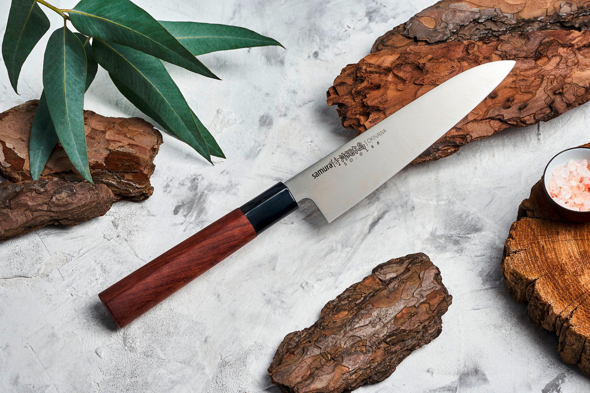 NOŽ ŠEFA KUHINJE  OKINAWA        32 cm    oplemenjeni čelik - srebrne boje/crna, Basics, metal/plastika (32cm) - Samura