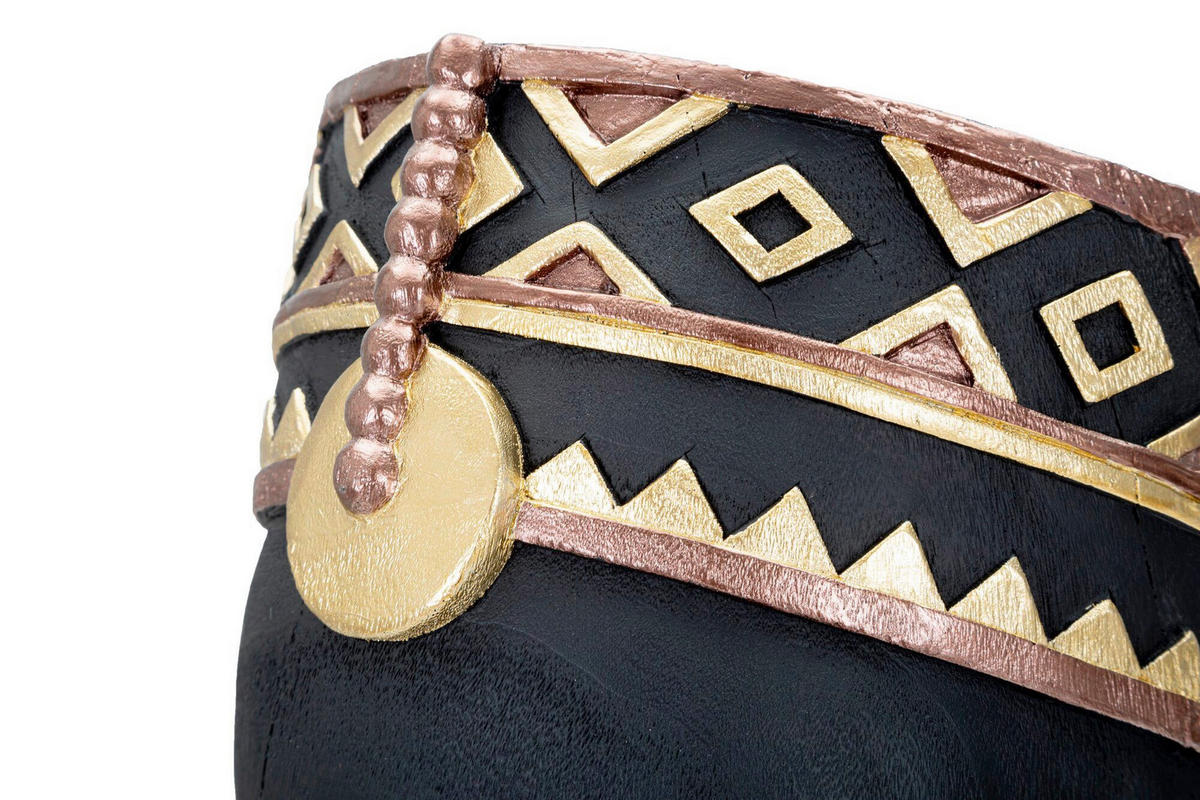 SKULPTUR - Goldfarben/Schwarz, Basics, Kunststoff (25/56/25cm)