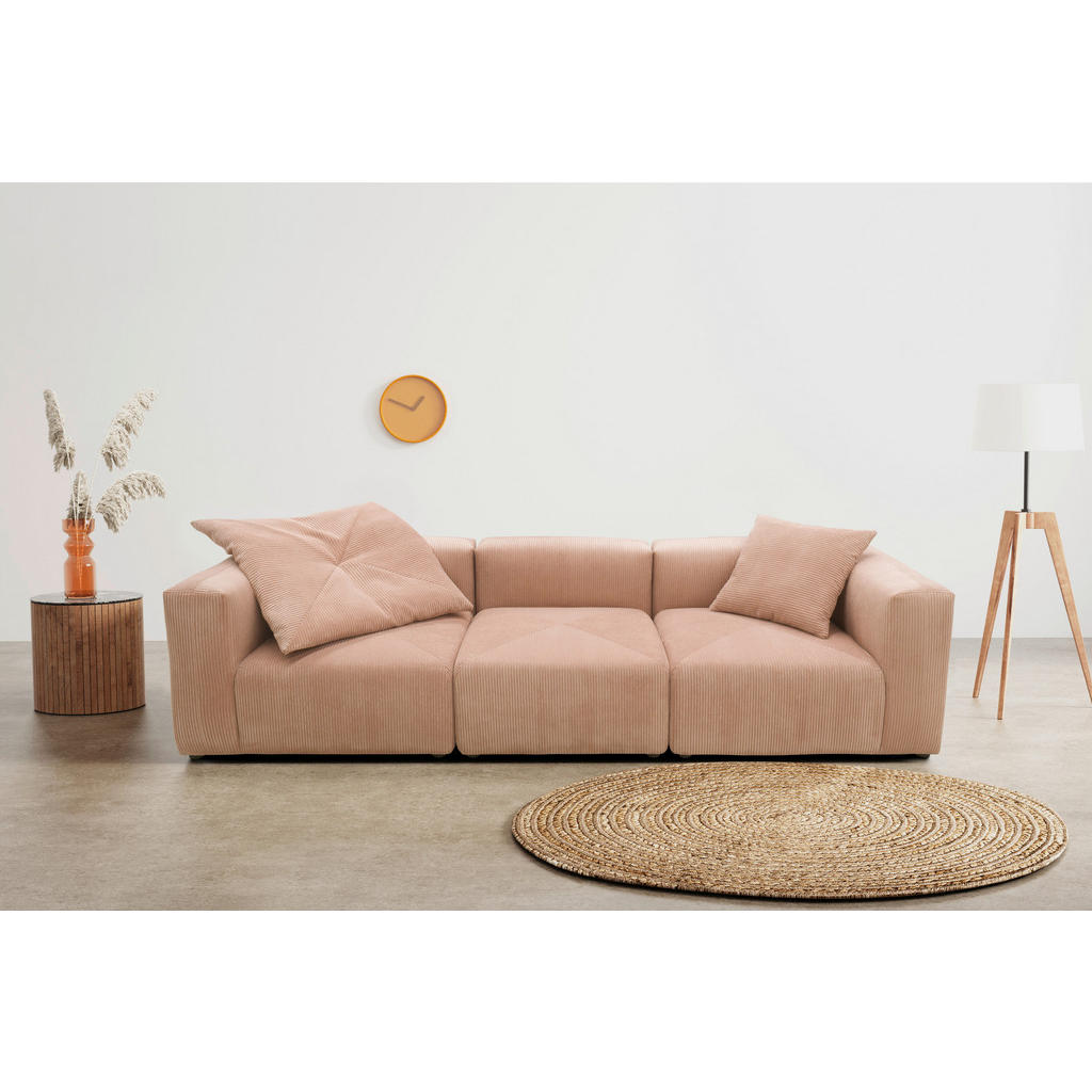 Thumbnail - Mid.you 3-Sitzer-Sofa, Rosa, Roségold, Textil, Uni, 301x69x108 cm, Made in EU, FSC Mix, erweiterbar, planbar, Rücken ech...
