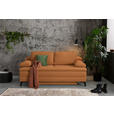 BOXSPRINGSOFA Cord Rostfarben  - Rostfarben/Schwarz, Design, Textil/Metall (200/100/108cm) - Novel