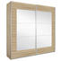 SCHWEBETÜRENSCHRANK 2-türig Eichefarben - Eichefarben/Alufarben, Design, Glas/Holzwerkstoff (226/210/62cm) - Xora
