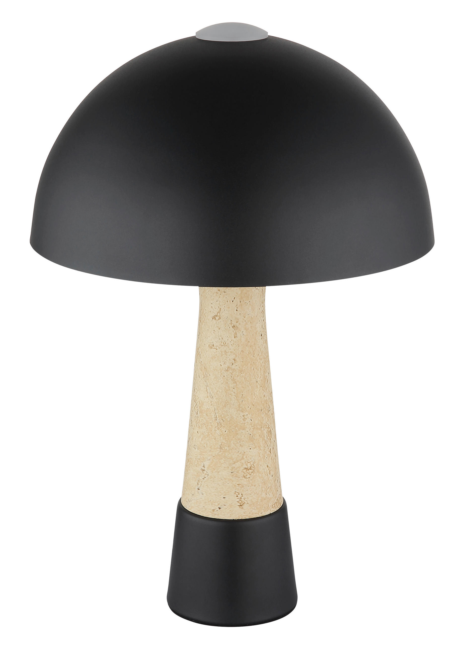 TISCHLEUCHTE 25/36,5 cm   - Beige/Schwarz, Design, Kunststoff/Metall (25/36,5cm) - Globo