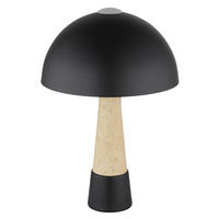 TISCHLEUCHTE 25/36,5 cm   - Beige/Schwarz, Design, Kunststoff/Metall (25/36,5cm) - Globo