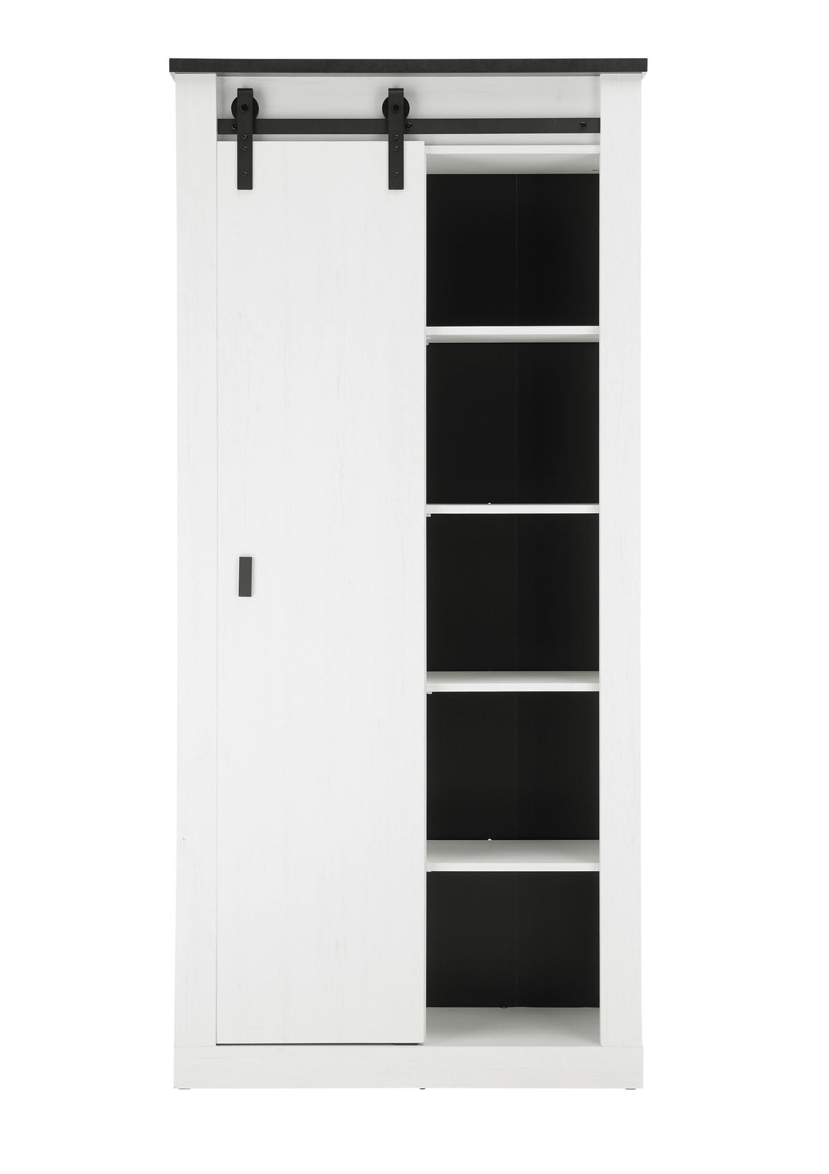 GARDEROBENSCHRANK  in 93/201/38 cm  - Anthrazit/Schwarz, Design, Holzwerkstoff/Metall (93/201/38cm) - Modante