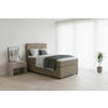 BOXSPRINGBETT 90/200 cm,  in Sandfarben, Matratze, Topper, H3 = fest  - Sandfarben/Schwarz, MODERN, Kunststoff/Textil (90/200cm) - MID.YOU