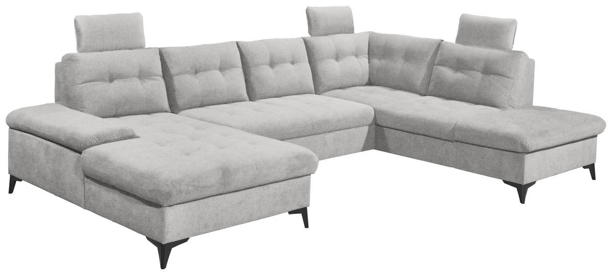 SJEDEĆA GARNITURA tekstil  siva   - siva/crna, Konvencionalno, tekstil/plastika (170/324/218cm) - MID.YOU