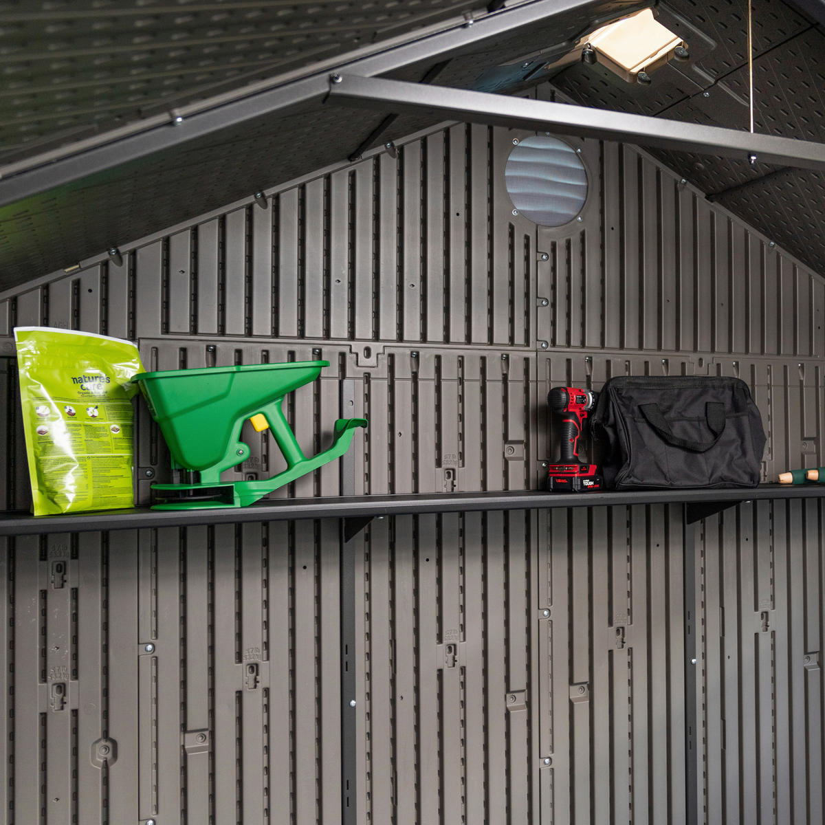 GERÄTEHAUS 457/244/244 cm  - Dunkelgrau, Basics, Kunststoff (457/244/244cm) - Ambia Garden