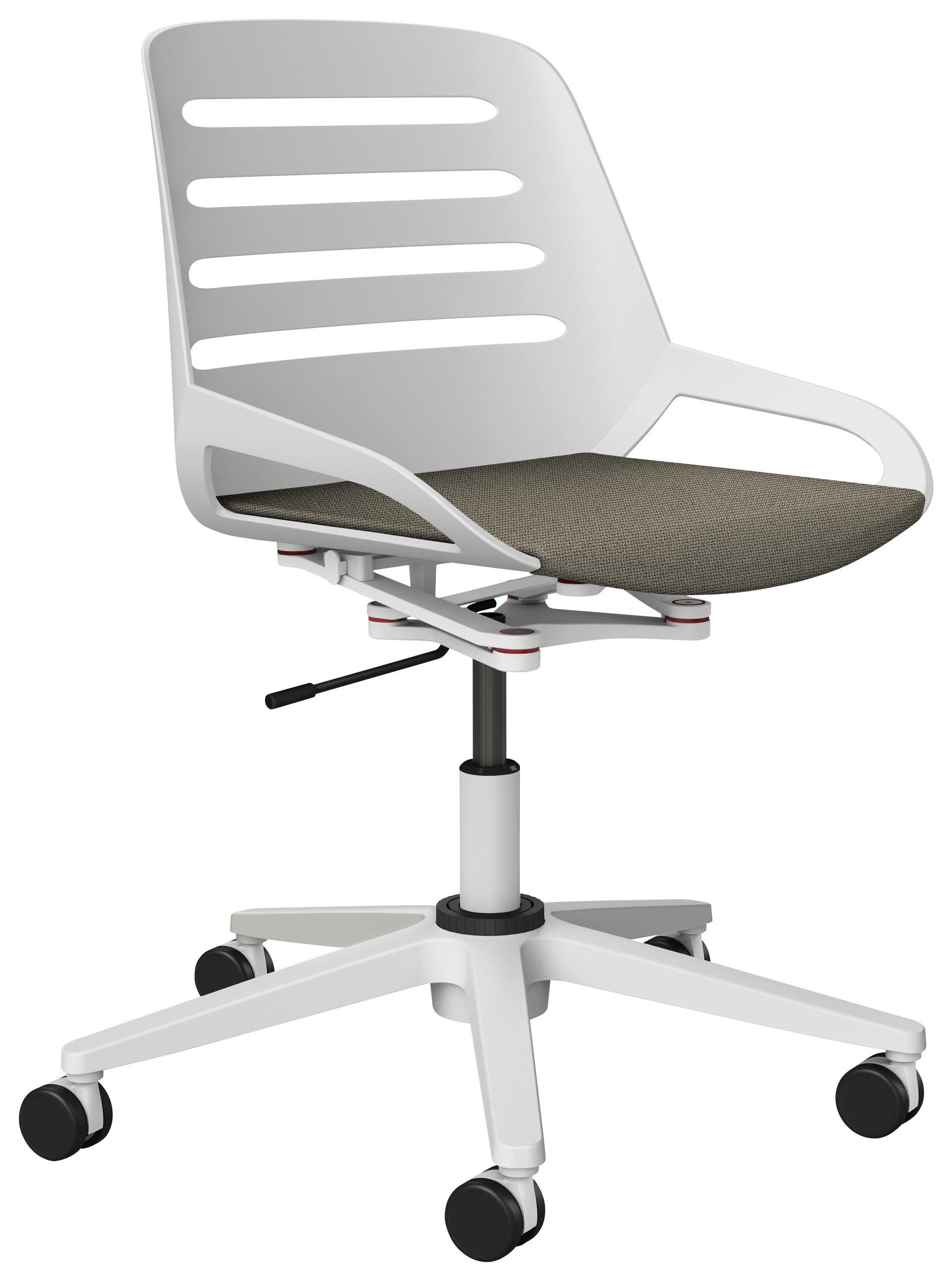 DREHSTUHL Weiß, Beige  - Beige/Weiß, Design, Kunststoff/Metall (70/68/40cm) - Aeris