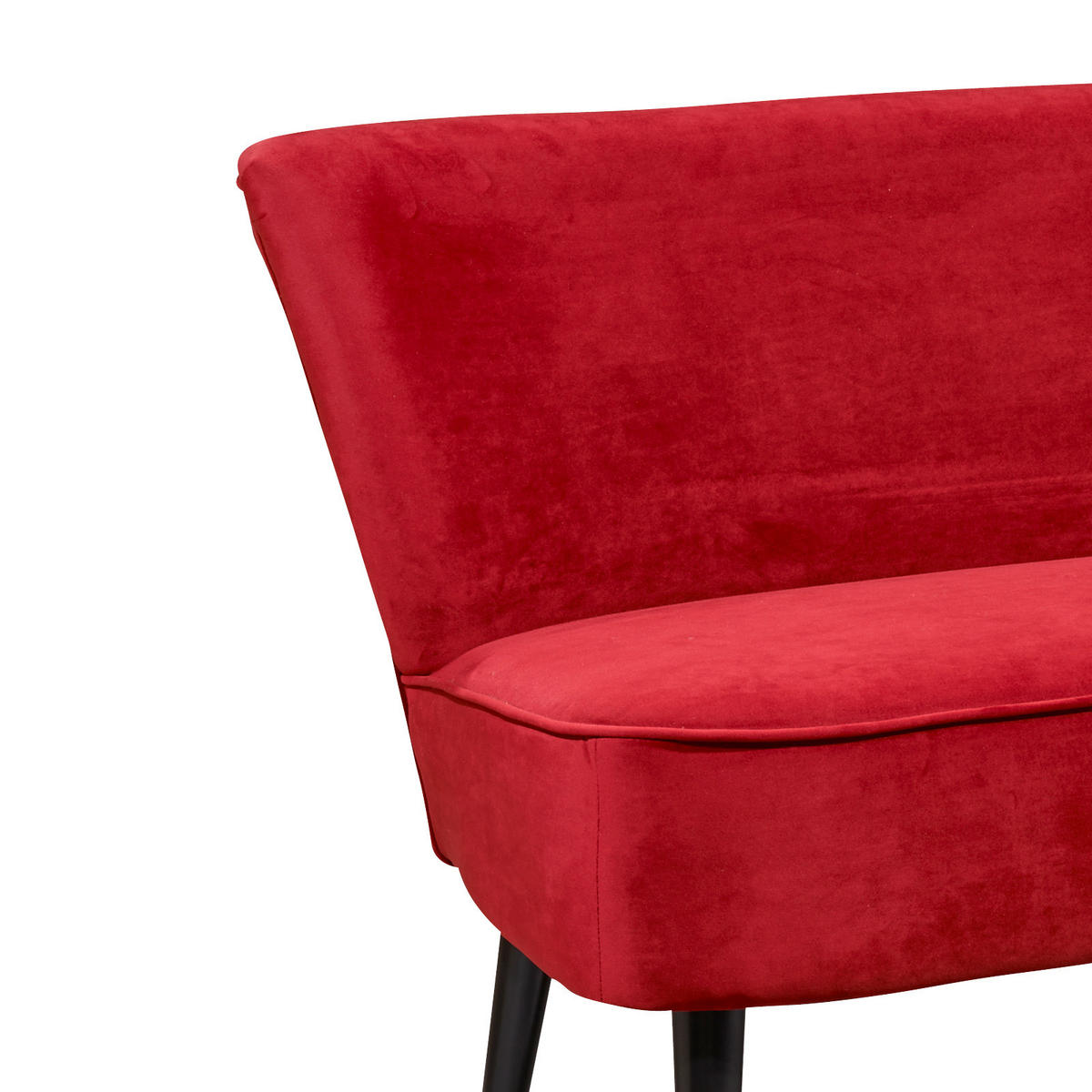 SITZBANK 140/83/75 cm Mikrovelours Rot Holz  - Rot/Schwarz, Trend, Holz/Textil (140/83/75cm) - MID.YOU