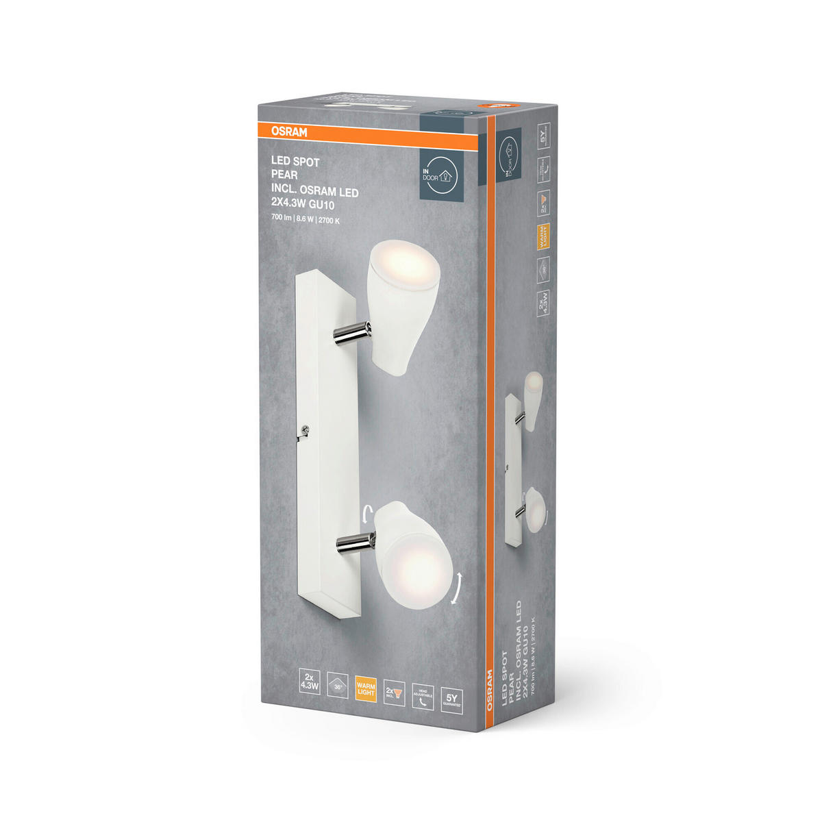 LED-STRAHLER 27,4/6/13,1 cm   - Weiß, Basics, Kunststoff/Metall (27,4/6/13,1cm) - Osram