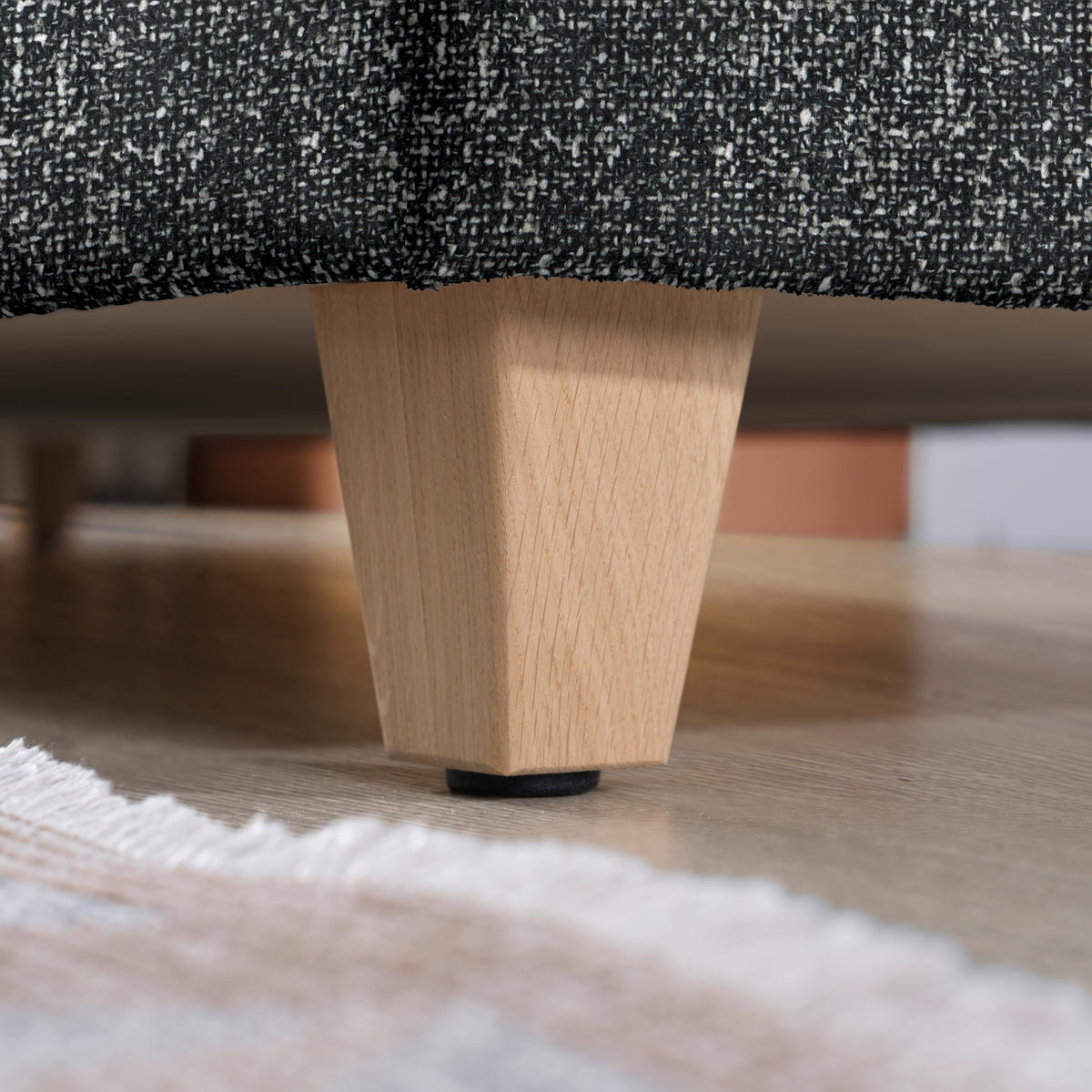 ECKSOFA  in Mikrovelours Anthrazit  261/203 cm  - Eichefarben/Anthrazit, KONVENTIONELL, Holz/Textil (261/203cm) - Sedda