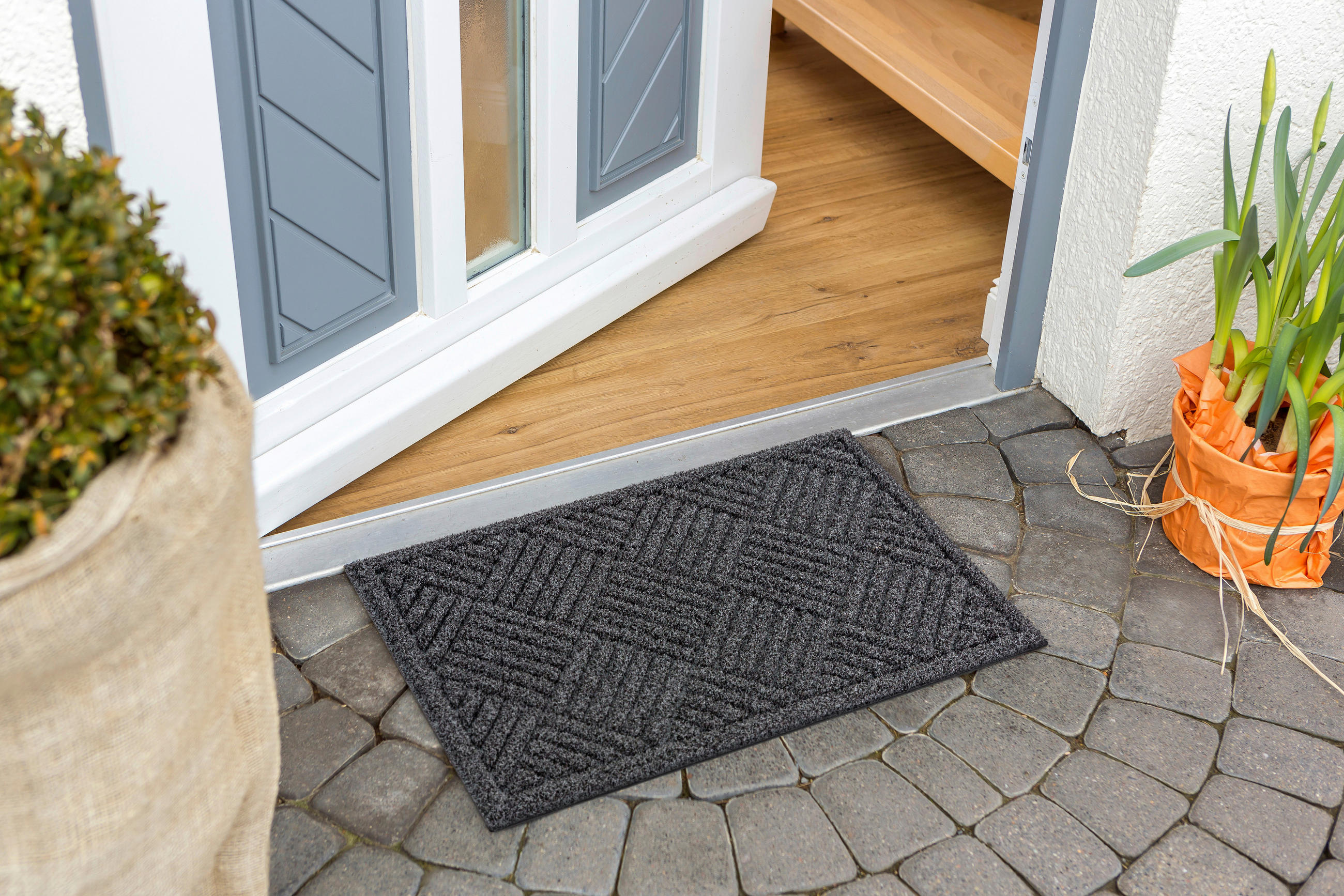 FUßMATTE 45/75 cm Scraper Design  - Anthrazit, KONVENTIONELL, Textil (45/75cm)