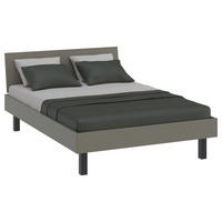 BETT in Grau, Grün  - Schwarz/Grau, Design, Holzwerkstoff/Metall (140/200cm) - Xora