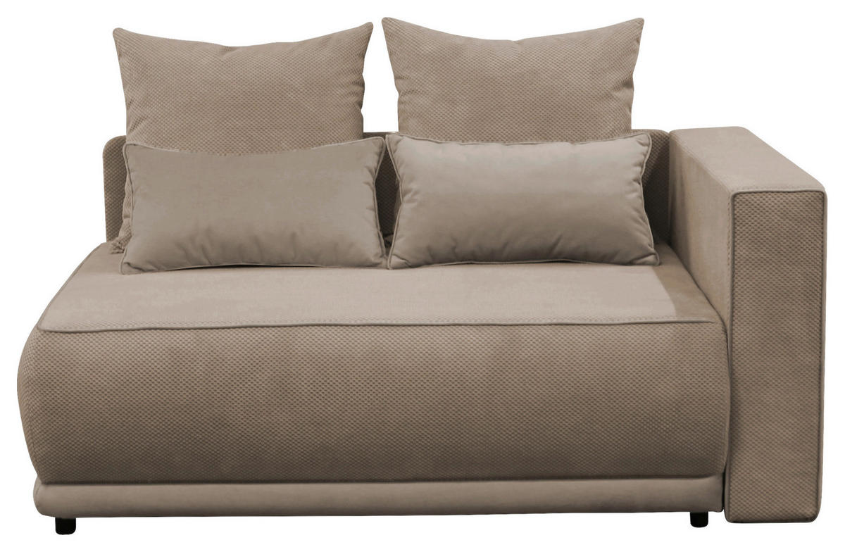 RÉCAMIERE Taupe Plüsch  - Taupe/Rosa, Design, Kunststoff/Textil (168/73/99cm) - MID.YOU