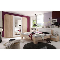 SCHLAFZIMMER Weiß, Sonoma Eiche  - Weiß/Sonoma Eiche, KONVENTIONELL, Glas/Holzwerkstoff (180/200cm) - Boxxx