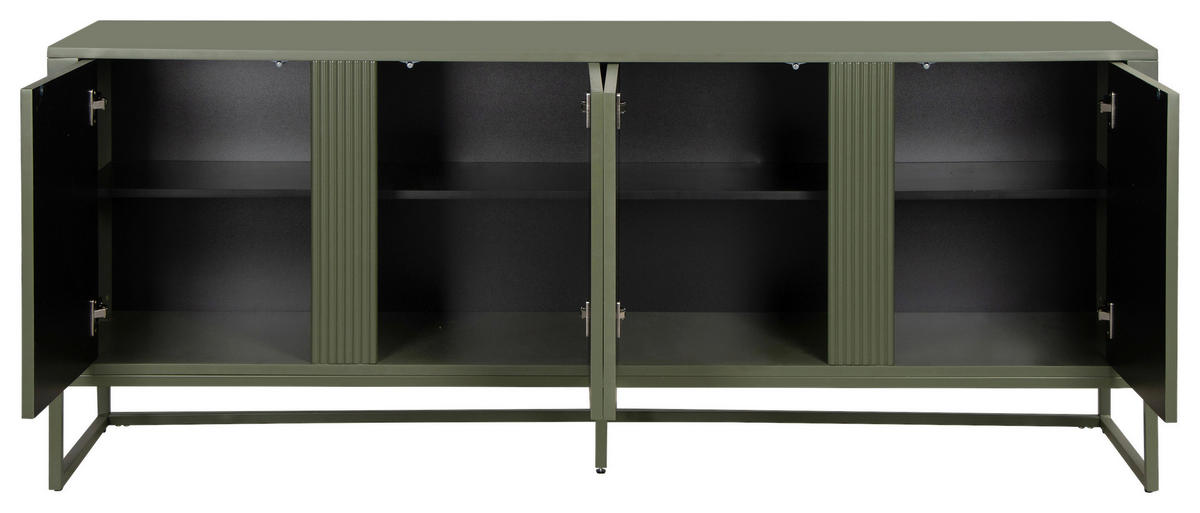 SIDEBOARD  180/75/40 cm  - Grün, Trend, Holzwerkstoff/Metall (180/75/40cm) - Milino