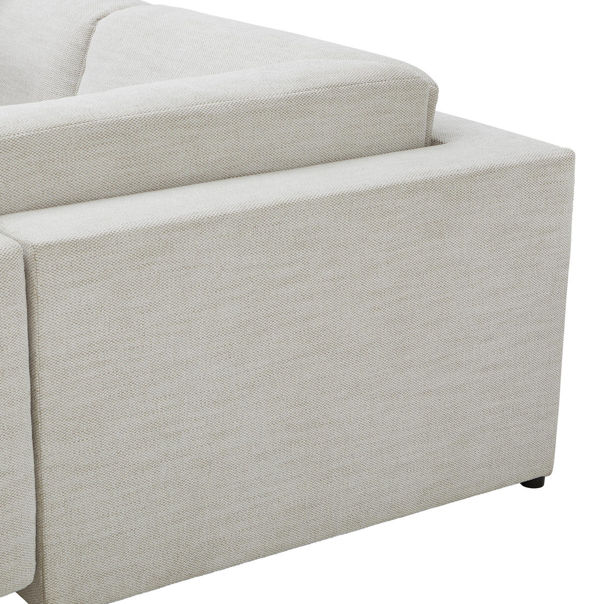 WOHNLANDSCHAFT in Flachgewebe Beige  - Beige/Buchefarben, Konventionell, Holz/Kunststoff (283/371/208cm) - Livetastic
